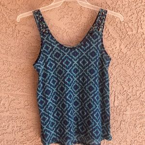 H&M women’s blue and green sleeveless blouse xs